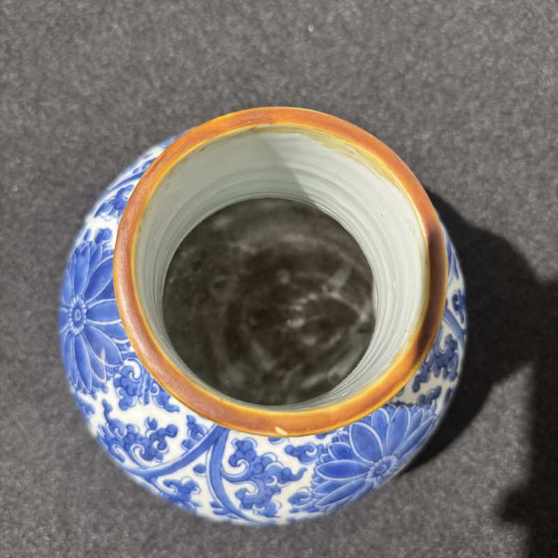 清康熙 青花缠枝莲纹天球瓶 - 图7