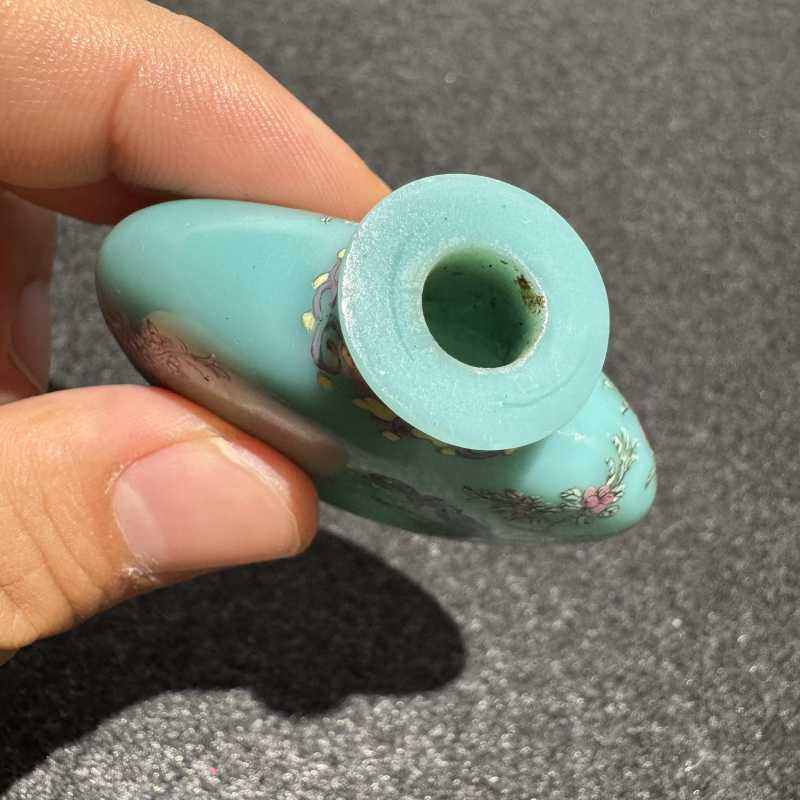 清 料胎画珐琅双鸭图鼻烟壶 - 图7