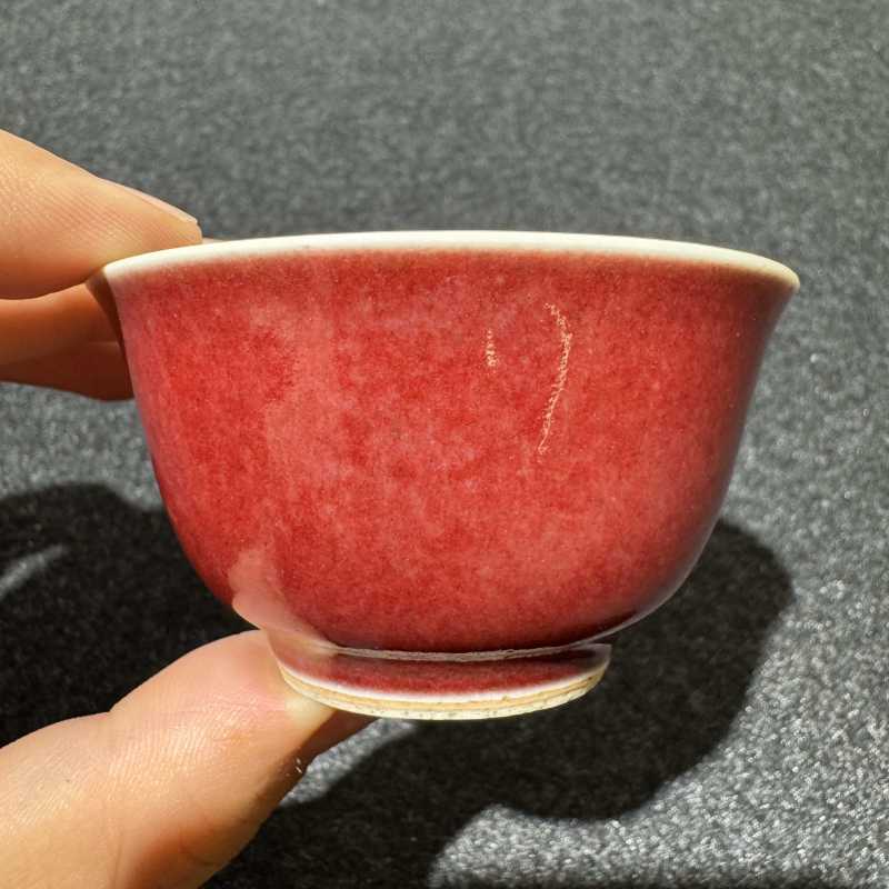 清乾隆 宝石红釉小杯 - 图4