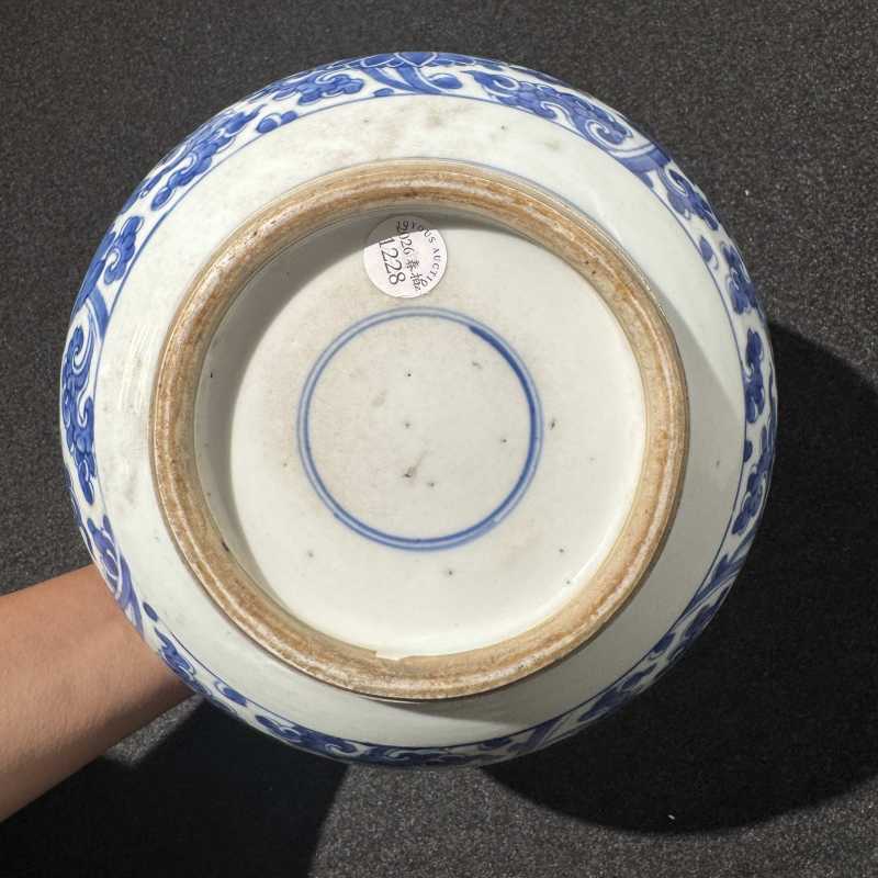 清康熙 青花缠枝莲纹天球瓶 - 图8