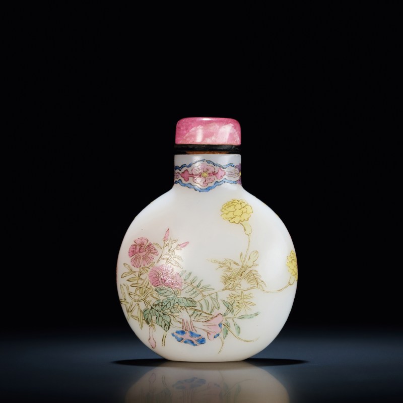 清 料胎牵牛花鼻烟壶 - 图2