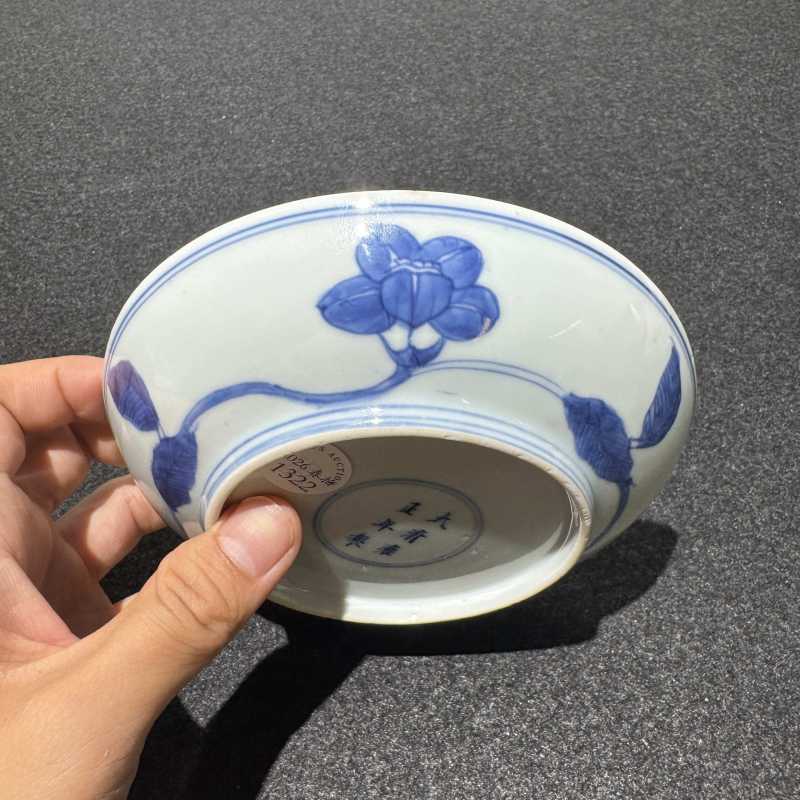 清雍正 青花仿成窑牵牛花纹盘 - 图4