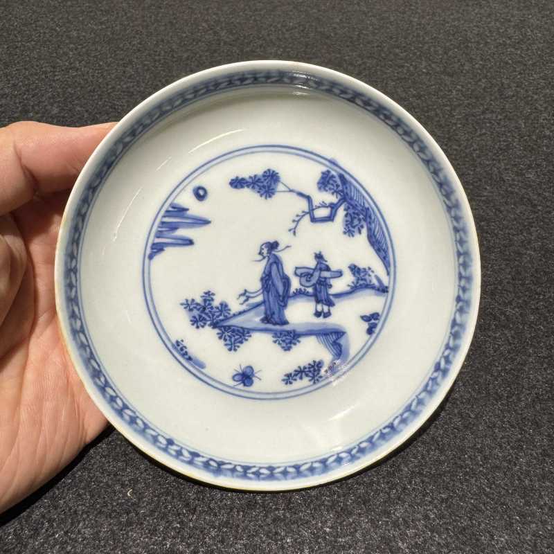 明天启 青花高仕携琴图盘 - 图2