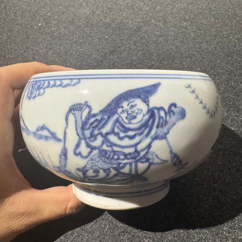 清雍正 青花刘海戏金蟾钵 - 图3