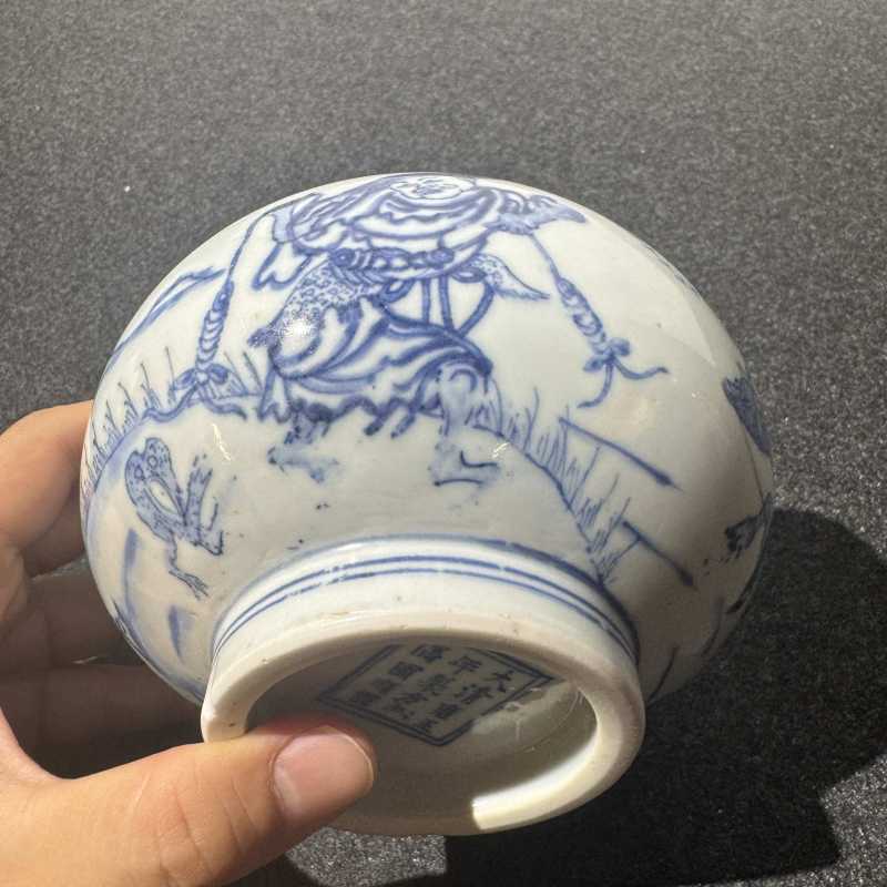 清雍正 青花刘海戏金蟾钵 - 图4