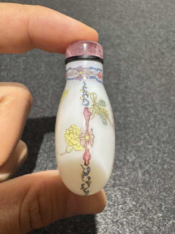 清 料胎牵牛花鼻烟壶 - 图5