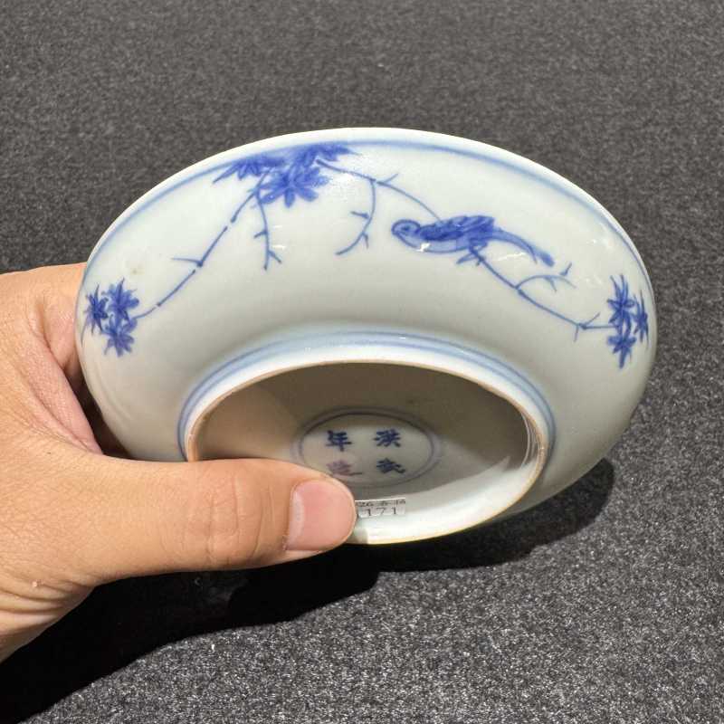 明天启 青花高仕携琴图盘 - 图4