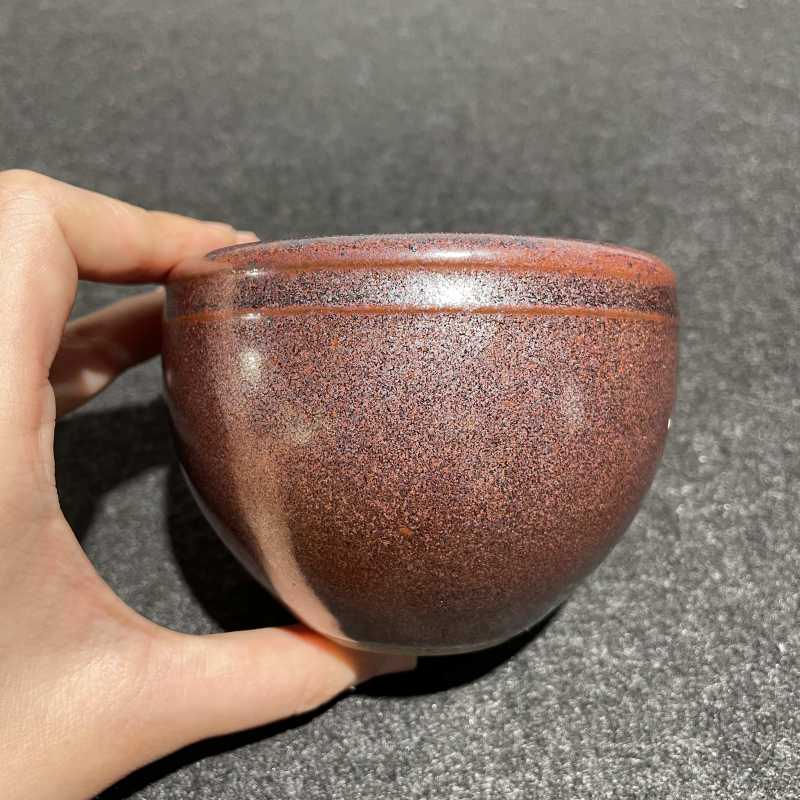 清雍正 铁锈花釉小案缸 - 图2