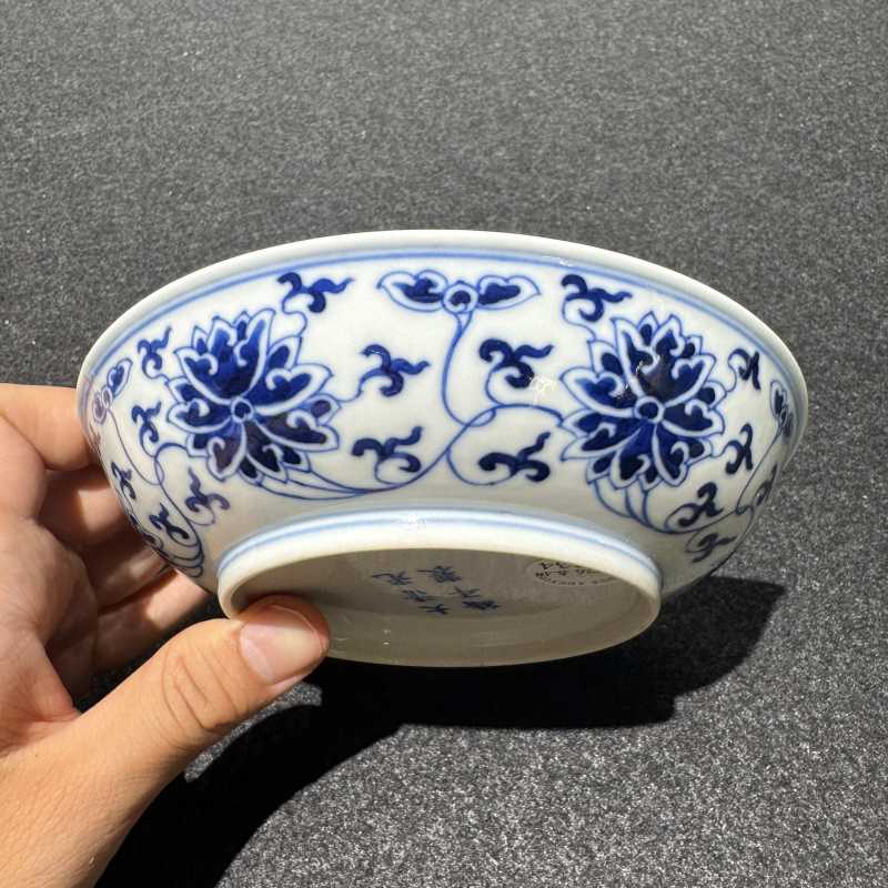 清光绪 青花缠枝花卉纹盘 - 图6