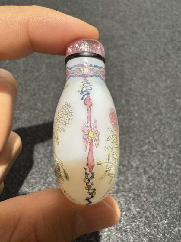 清 料胎牵牛花鼻烟壶 - 图6