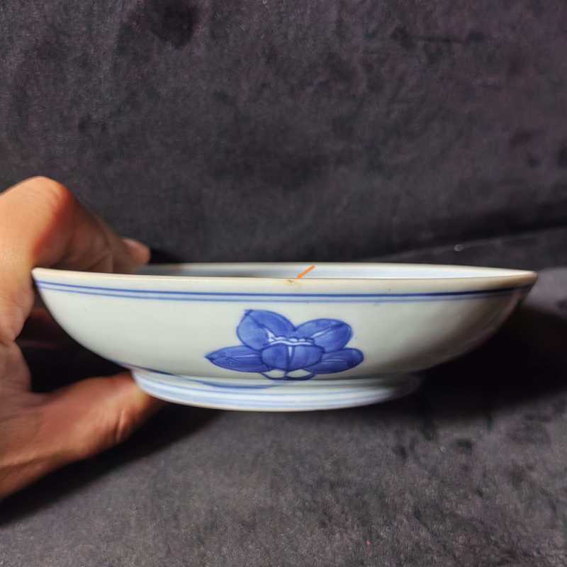清雍正 青花仿成窑牵牛花纹盘 - 图7