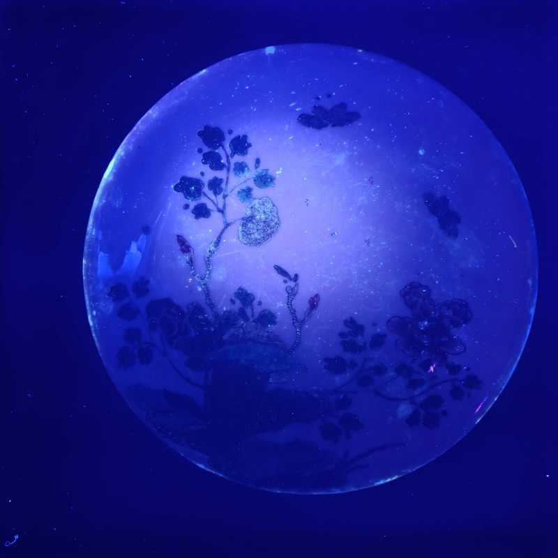 清康熙 五彩蝶恋花纹盘 - 图5