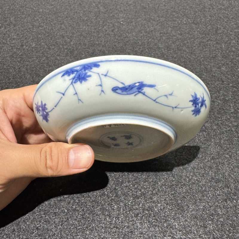 明天启 青花高仕携琴图盘 - 图5