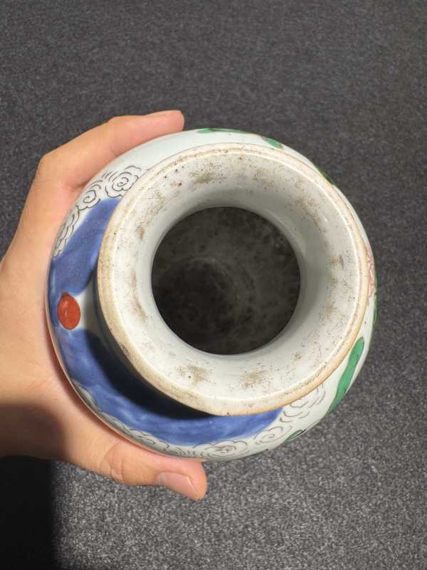 清康熙 青花五彩婴戏小罐 - 图6