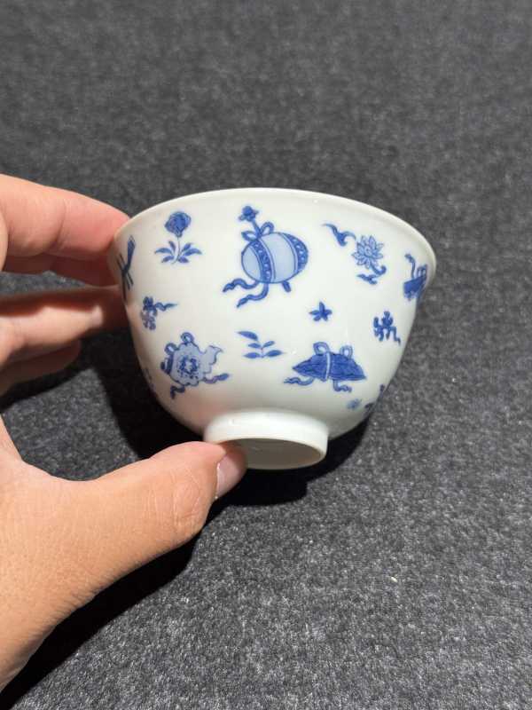 清康熙 青花杂宝纹茶圆 - 图4