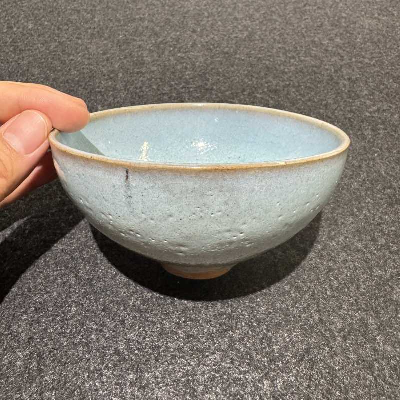 明 钧窑天蓝釉茶碗 - 图4