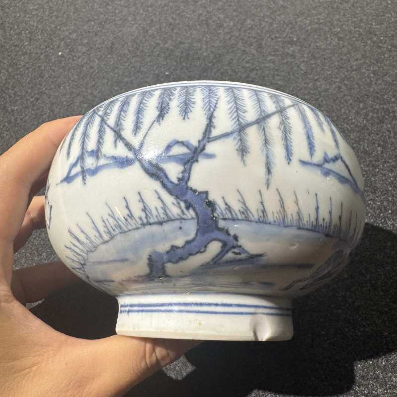 清雍正 青花刘海戏金蟾钵 - 图7