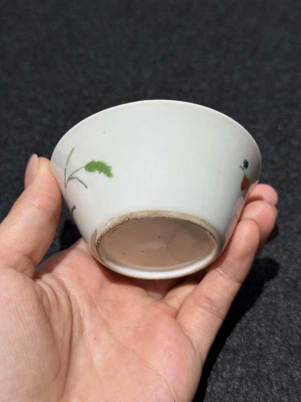 清雍正 粉彩折枝花卉纹马蹄杯一组十只 - 图28