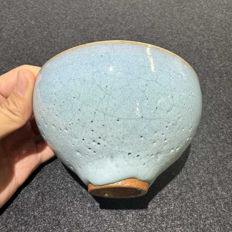 明 钧窑天蓝釉茶碗 - 图5