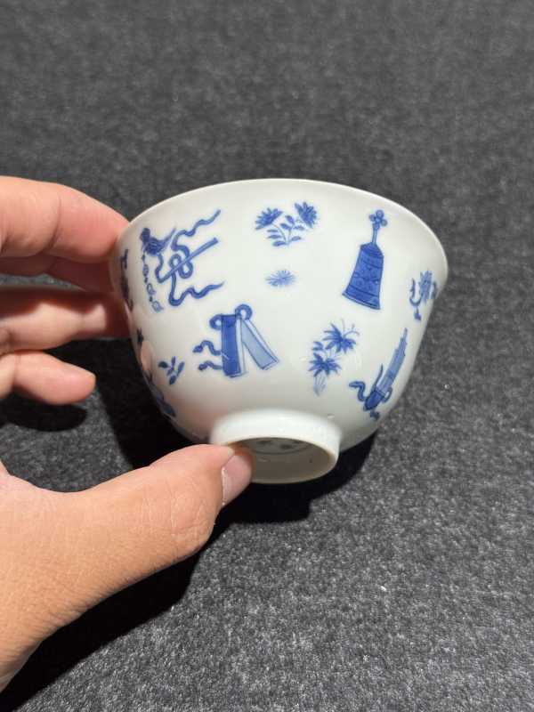 清康熙 青花杂宝纹茶圆 - 图6
