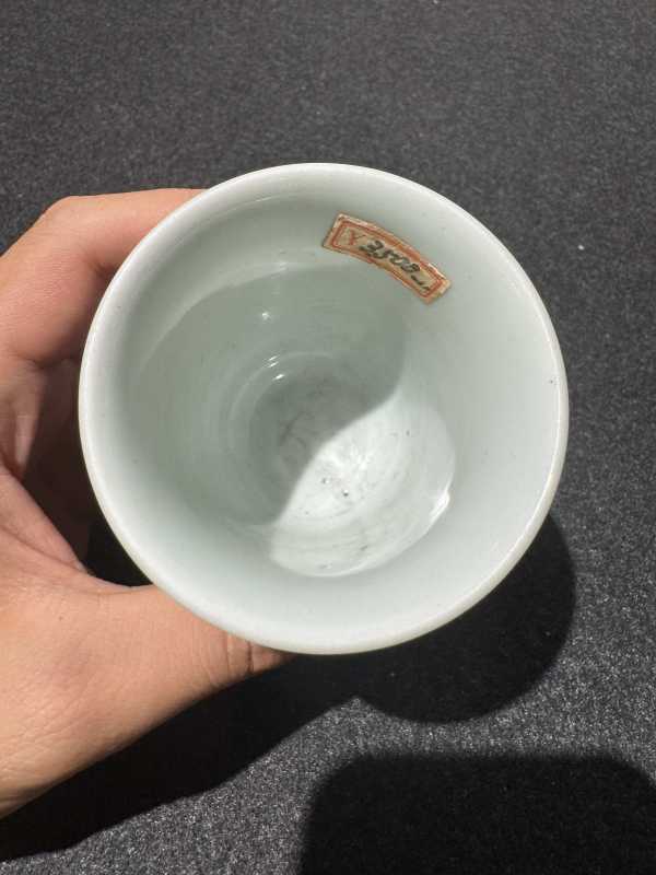 清康熙 青花教子图高足杯 - 图6