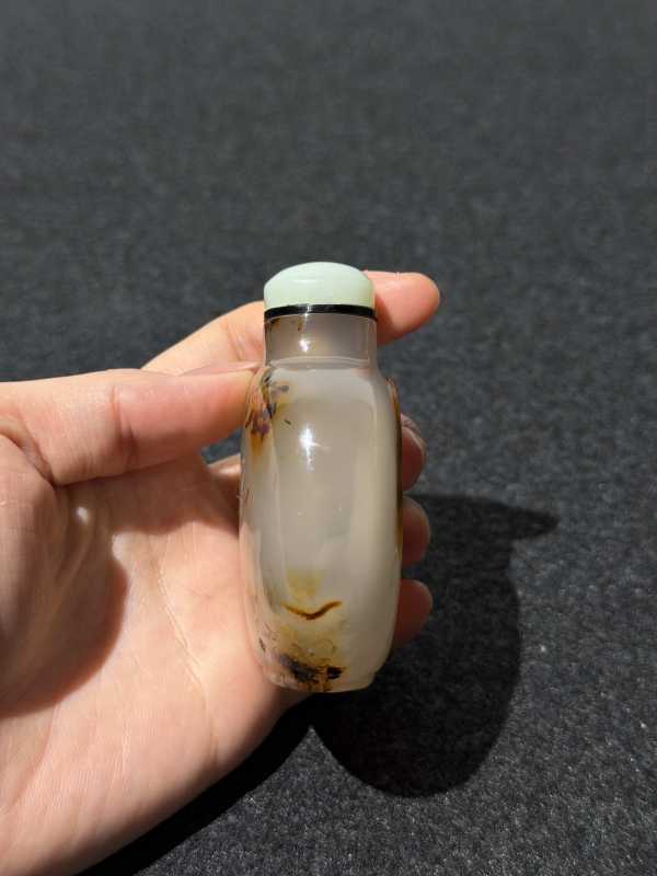 清 玛瑙俏色雕大吉大业图鼻烟壶 - 图6
