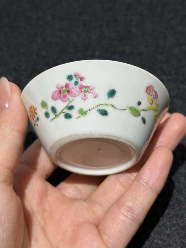 清雍正 粉彩折枝花卉纹马蹄杯一组十只 - 图31