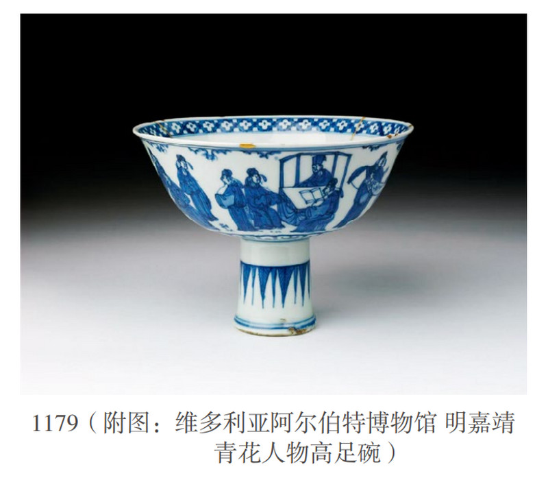 明嘉靖 青花十八学士图高足碗 - 图10