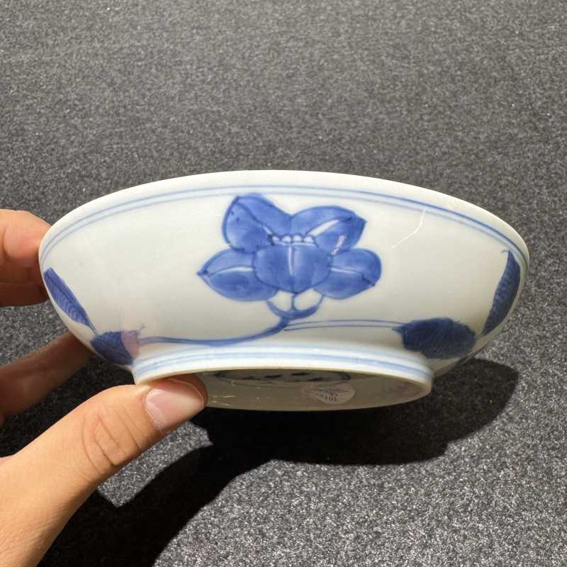 清雍正 青花仿成窑牵牛花纹盘 - 图5