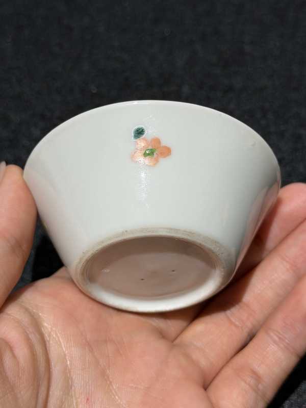 清雍正 粉彩折枝花卉纹马蹄杯一组十只 - 图32