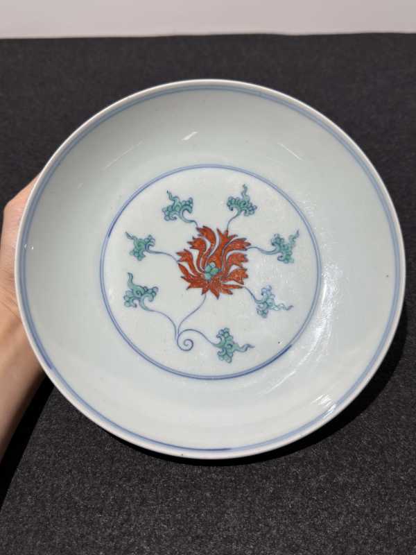 清康熙 斗彩花卉纹盘一对 - 图3