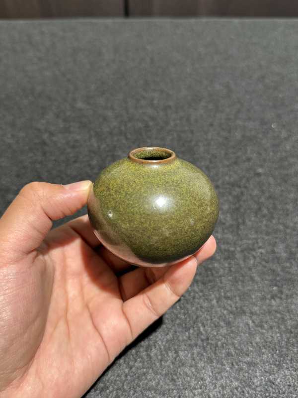 清乾隆 茶叶末釉水盂 - 图3