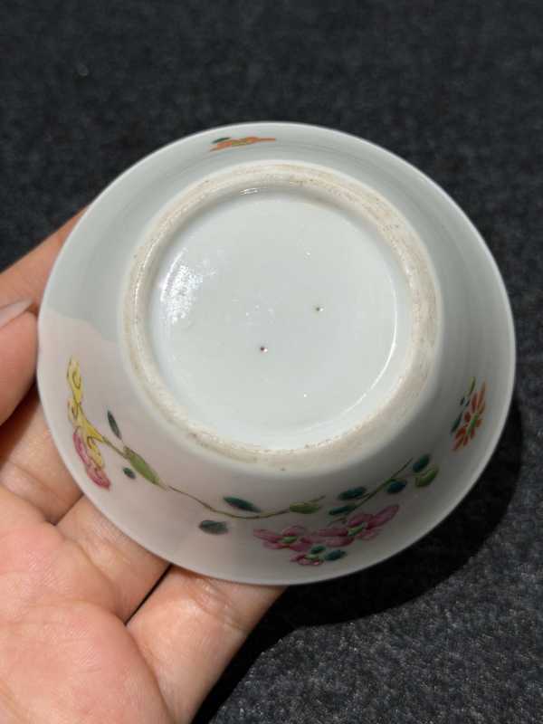 清雍正 粉彩折枝花卉纹马蹄杯一组十只 - 图33