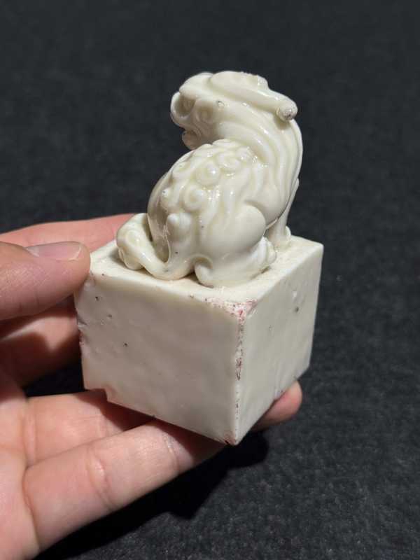 明末清初 陈永华自用德化窑兽纽印章一对 - 图13