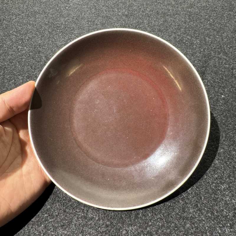 清康熙 宝石红釉盘 - 图6