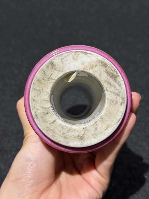 清乾隆 胭脂紫地洋彩花卉纹佛塔（构件） - 图6