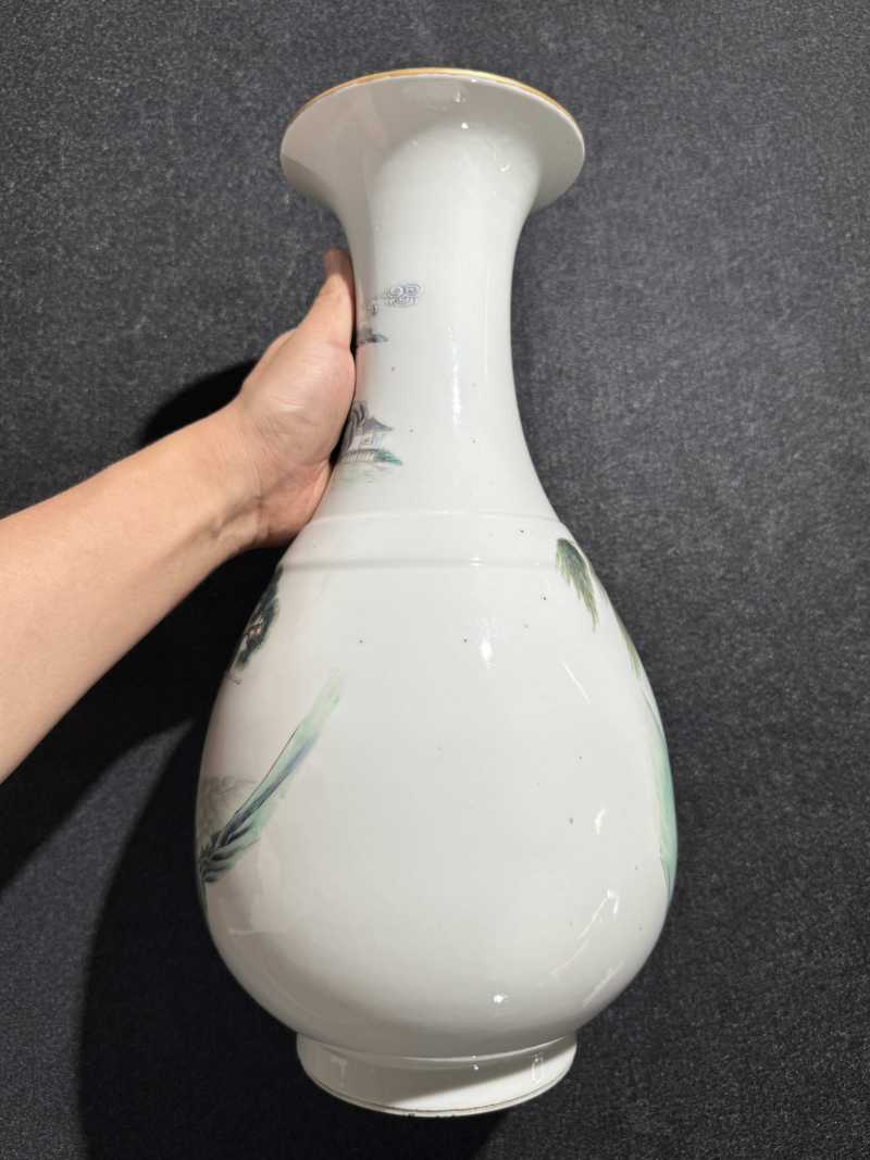 民国 粉彩群仙祝寿图瓶一对 - 图5