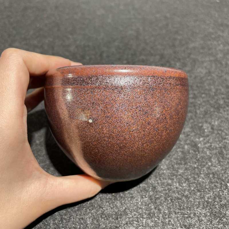 清雍正 铁锈花釉小案缸 - 图3