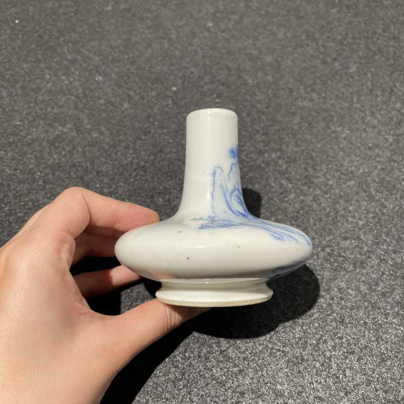 清光绪 青花山水人物故事图荸荠瓶 - 图4