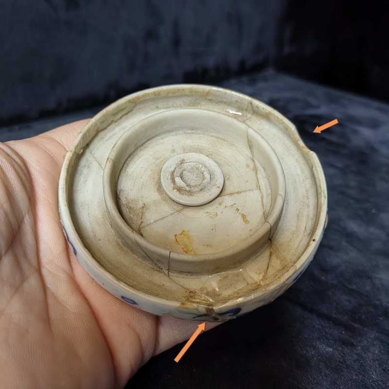 明成化 青花云鹤纹盖罐 - 图10