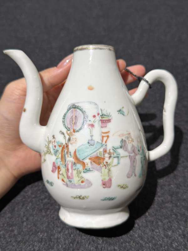清晚期 王步款粉彩祝寿图酒壶 - 图6