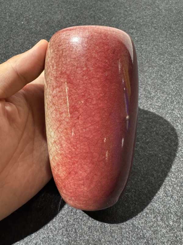 清康熙 郎窑红釉萝卜瓶 - 图2