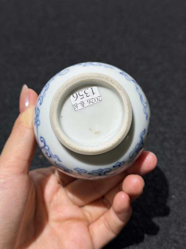 清康熙 青花缠枝莲纹小胆瓶 - 图6