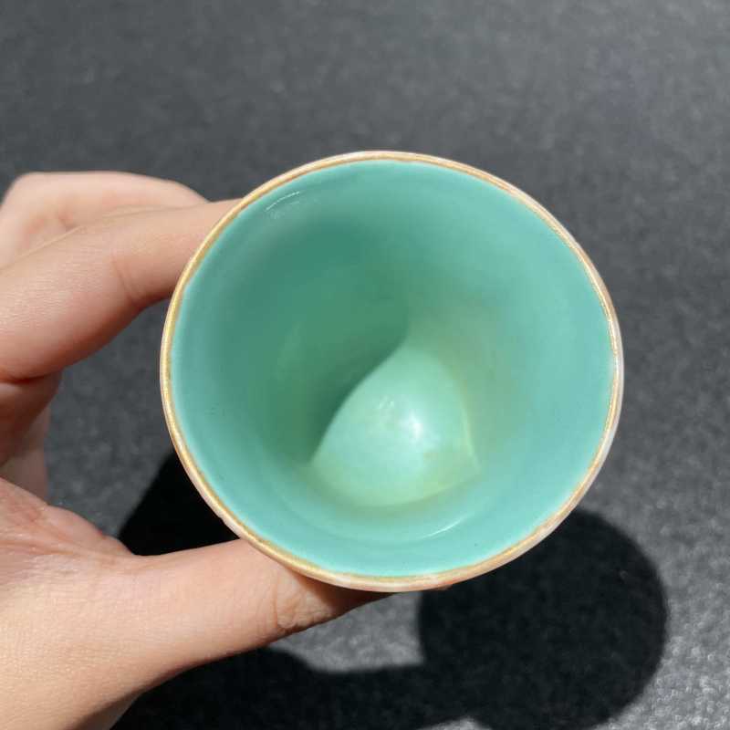 清嘉庆 轧道粉彩仙人乘槎图小杯 - 图9
