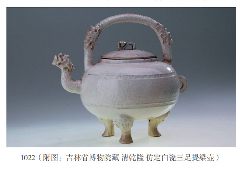清乾隆 仿定白釉暗刻凤纹捏塑龙柄三足盉壶 - 图19