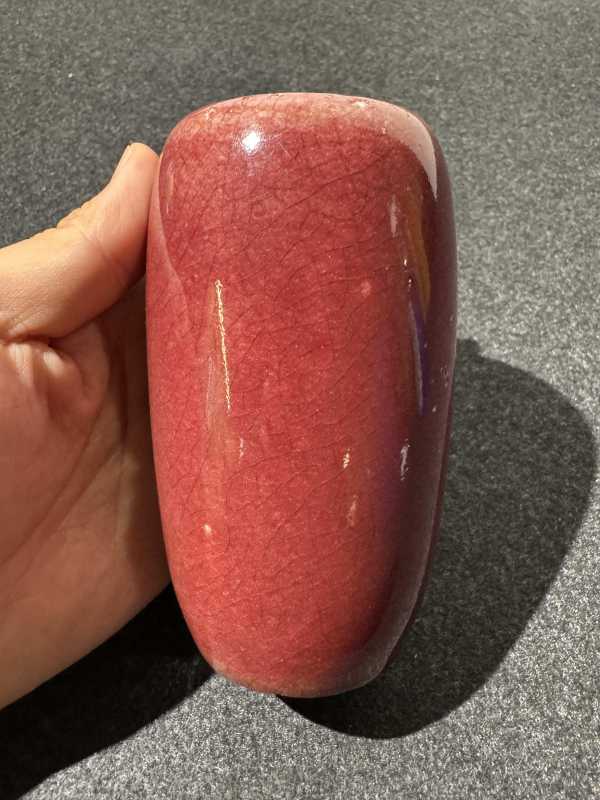 清康熙 郎窑红釉萝卜瓶 - 图4