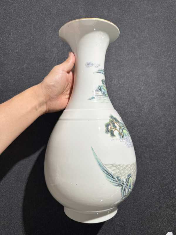 民国 粉彩群仙祝寿图瓶一对 - 图11