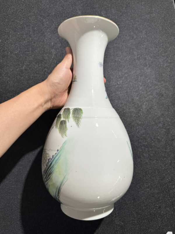 民国 粉彩群仙祝寿图瓶一对 - 图12