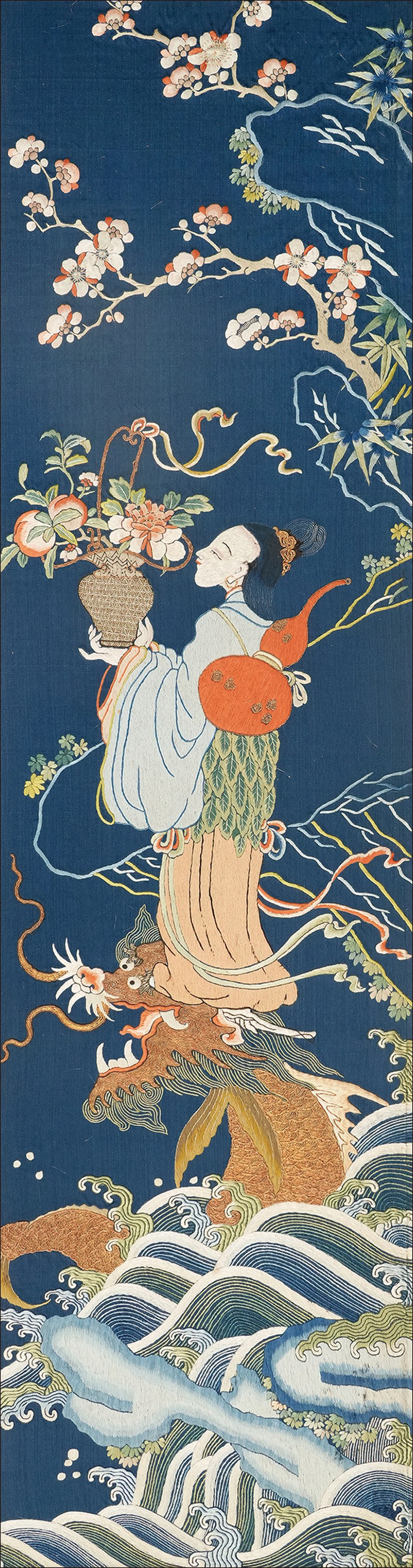 清乾隆苏绣独占鳌头挂屏