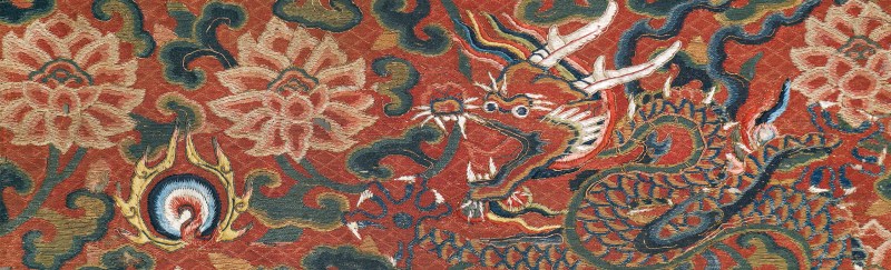 明红地撒线绣龙片 - 图2